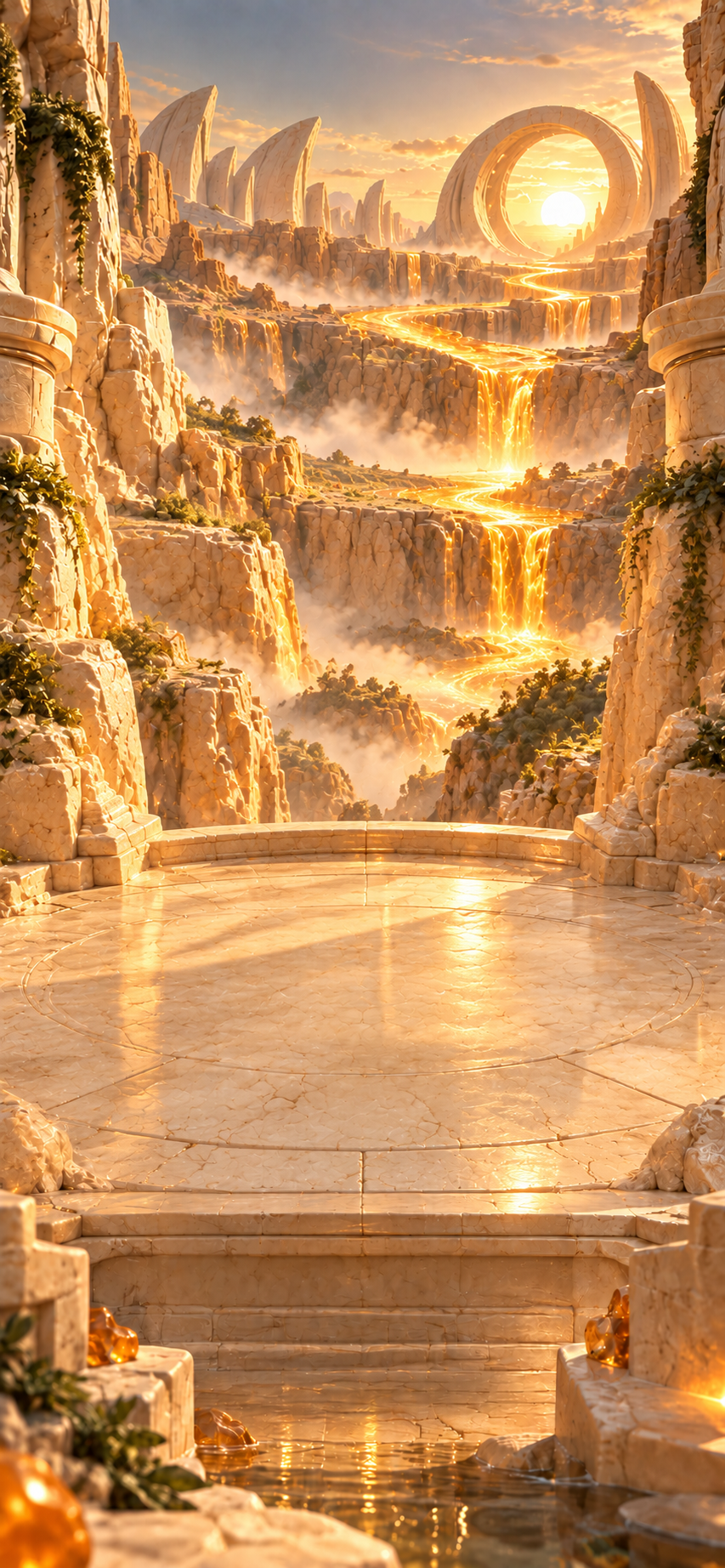 Sunvault’s warm amber stone world